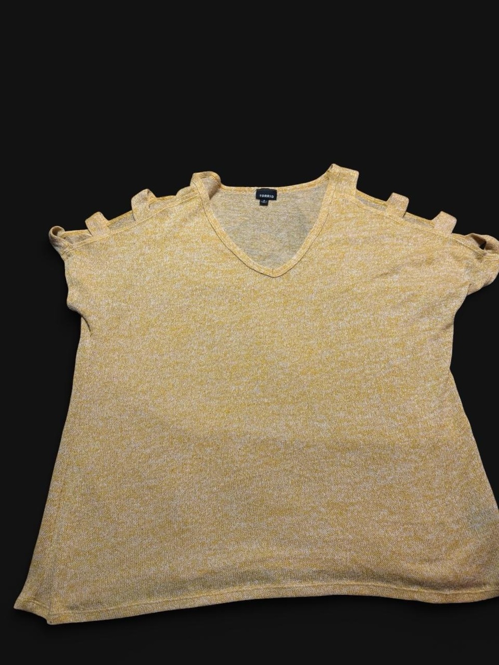 torrid Yellow Strappy Cold-Shoulder V-Neck Top